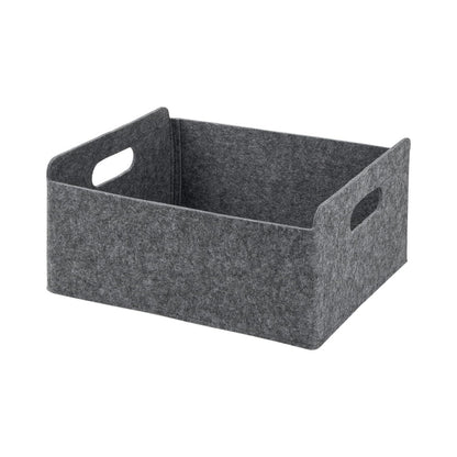 Panier de rangement pliable en feutre gris – boîte de rangement sans couvercle avec poignées
