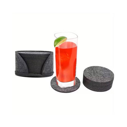 Lot de 10 sous-verres ronds en feutre – 10 cm – Protège-table résistant à la chaleur pour tasses et boissons – Plusieurs couleurs