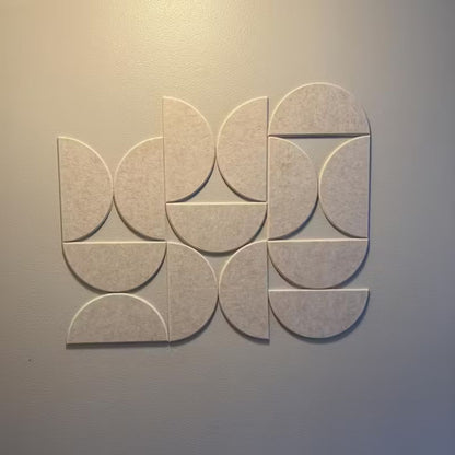 Lot de 12 panneaux muraux en feutre autocollants – Forme ovale – Tableau décoratif contemporain pour maison et bureau
