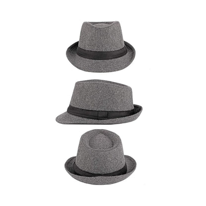 Chapeau fedora unisexe en feutre vintage – style trilby panama à large bord réglable