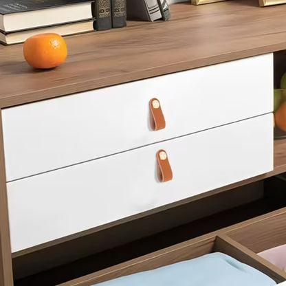 Lot de 6 poignées de tiroir en similicuir épais – poignées décoratives pour portes de placard, commodes et meubles modernes