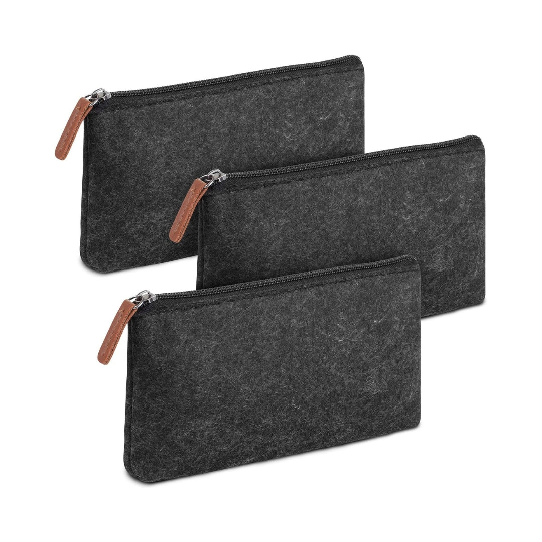 Paris Life trousse en feutre noir – Lot de 3