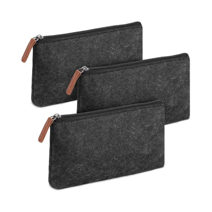 Paris Life trousse en feutre noir – Lot de 3
