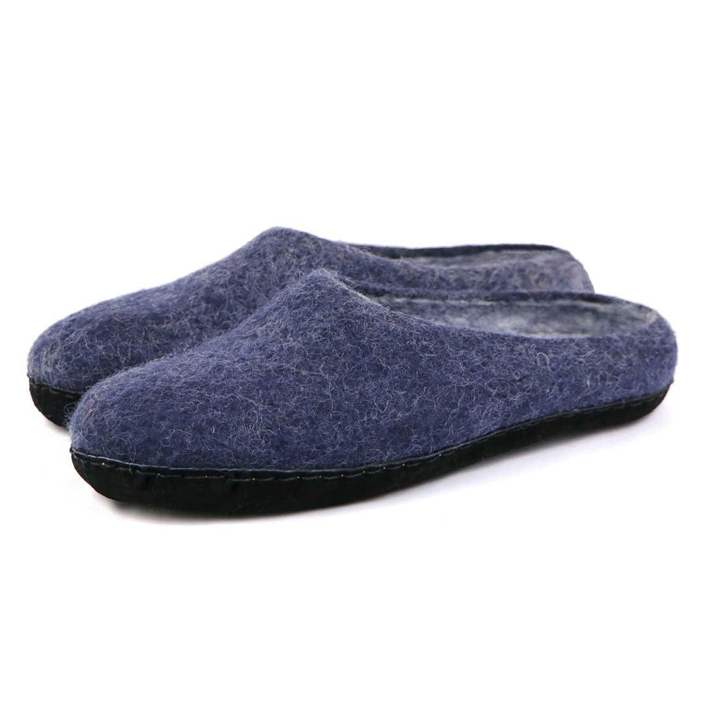 Chaussons d’intérieur en laine mérinos feutrée – semelle antidérapante
