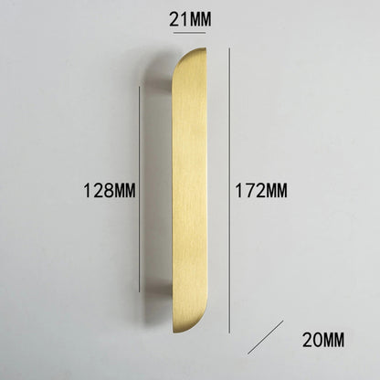 Poignée de meuble ultra plate en laiton finition or brossé – plusieurs tailles disponibles