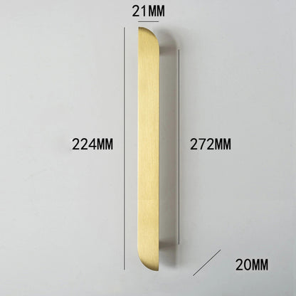 Poignée de meuble ultra plate en laiton finition or brossé – plusieurs tailles disponibles