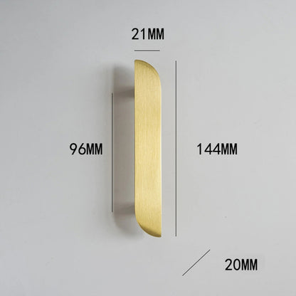 Poignée de meuble ultra plate en laiton finition or brossé – plusieurs tailles disponibles