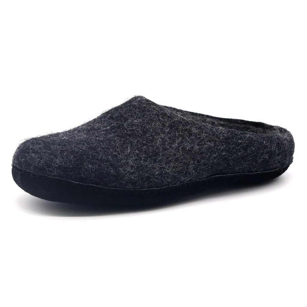 Chaussons d’intérieur en laine mérinos feutrée – semelle antidérapante