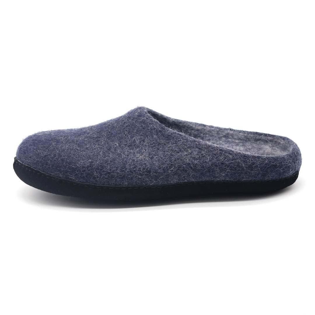 Chaussons d’intérieur en laine mérinos feutrée – semelle antidérapante