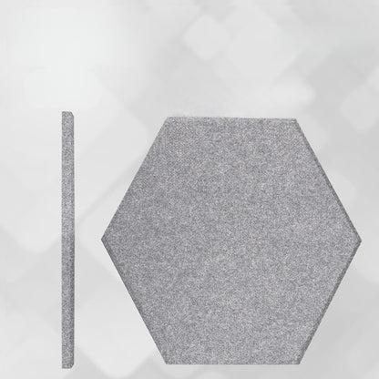 Lot de 12 panneaux acoustiques hexagonaux en feutre autocollants – isolation phonique murale décorative – 250 x 215 x 9 mm